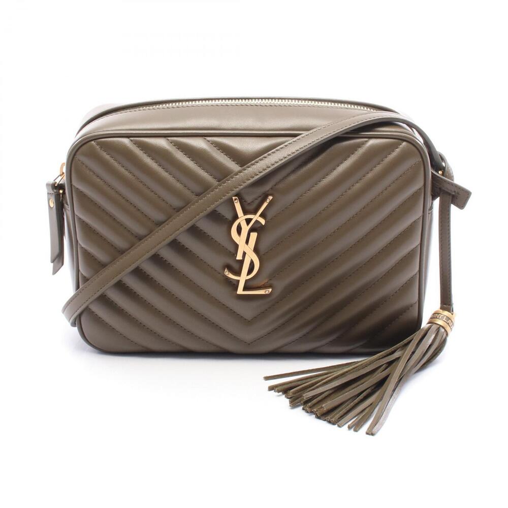Saint Laurent Paris LOU Shoulder Bag Leather Khaki Green